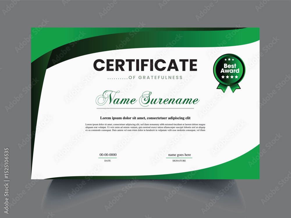 Fototapeta premium Modern unique certificate design sample