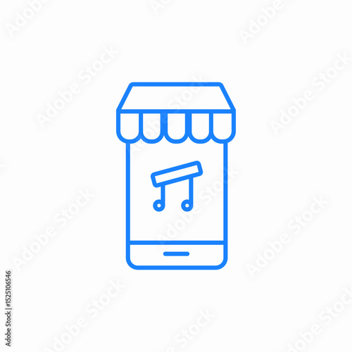 mobile record shop icon sign vector