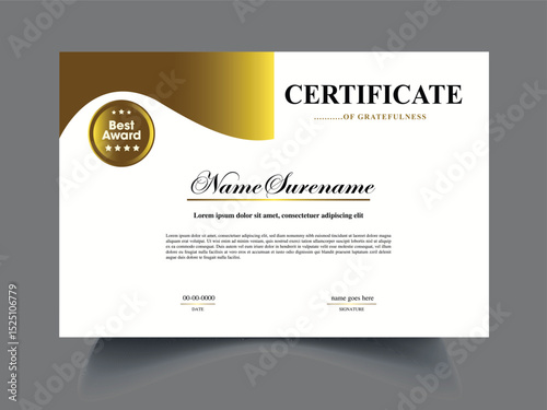 Modern unique certificate design sample