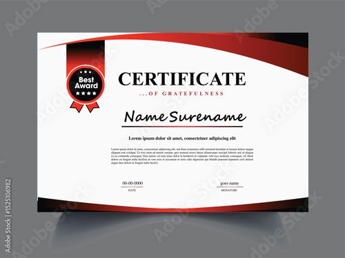 Modern unique certificate design sample