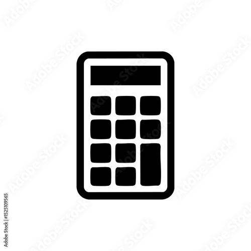 Vector logo of a calculator with sharp corners in minimalist black style.

