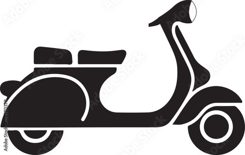 Classic Vintage Scooter Silhouette Design - Retro Motorcycle Icon Vector Art