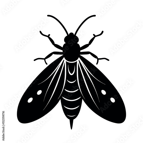 Midge Insect Silhouette Vector Illustration