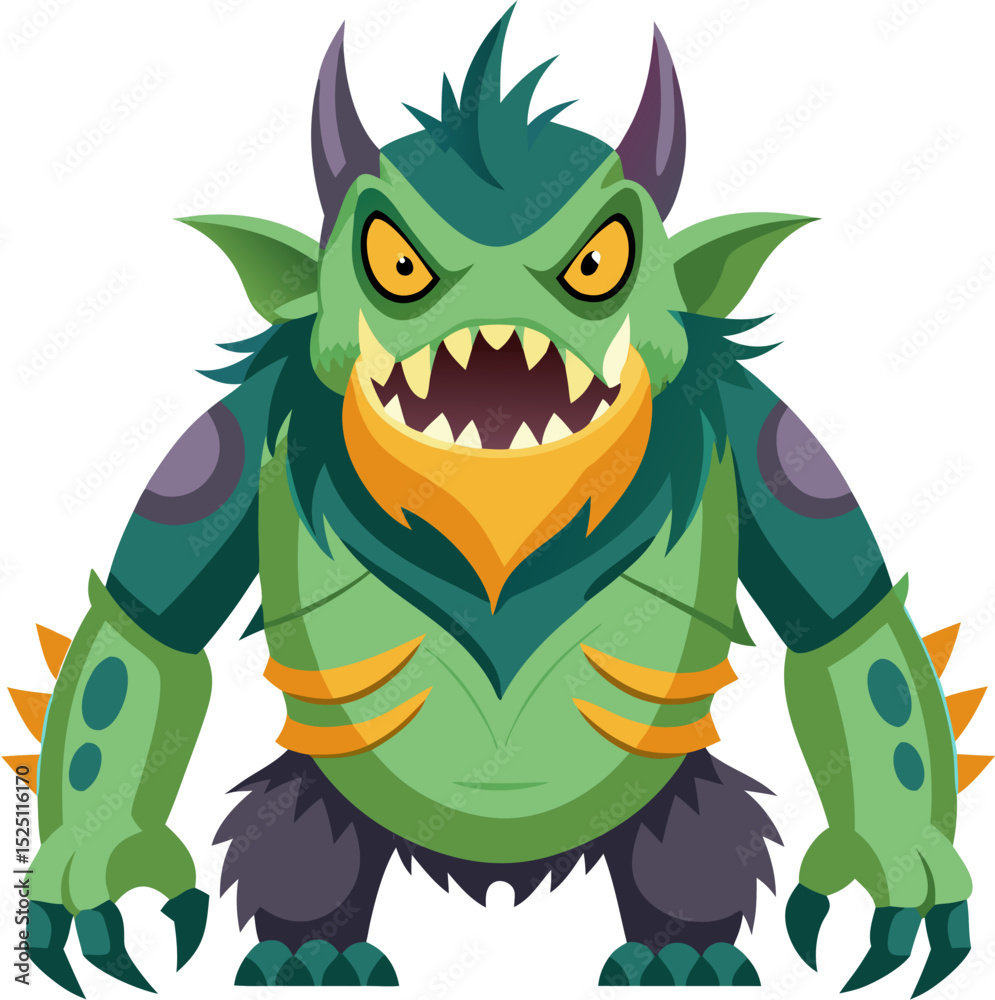 Fototapeta premium green monster cartoon