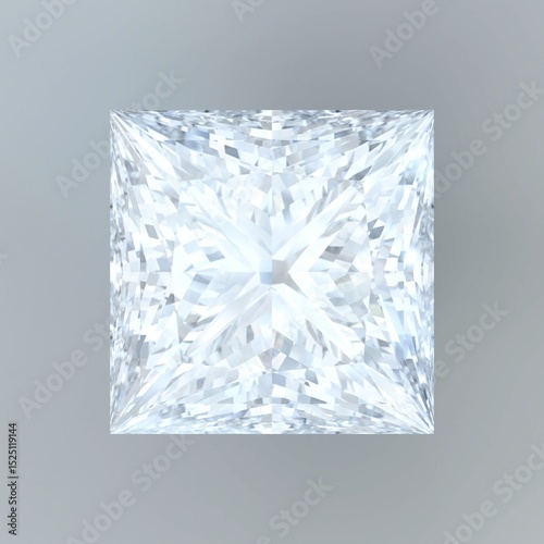 Luxury diamond princess cut top  view
