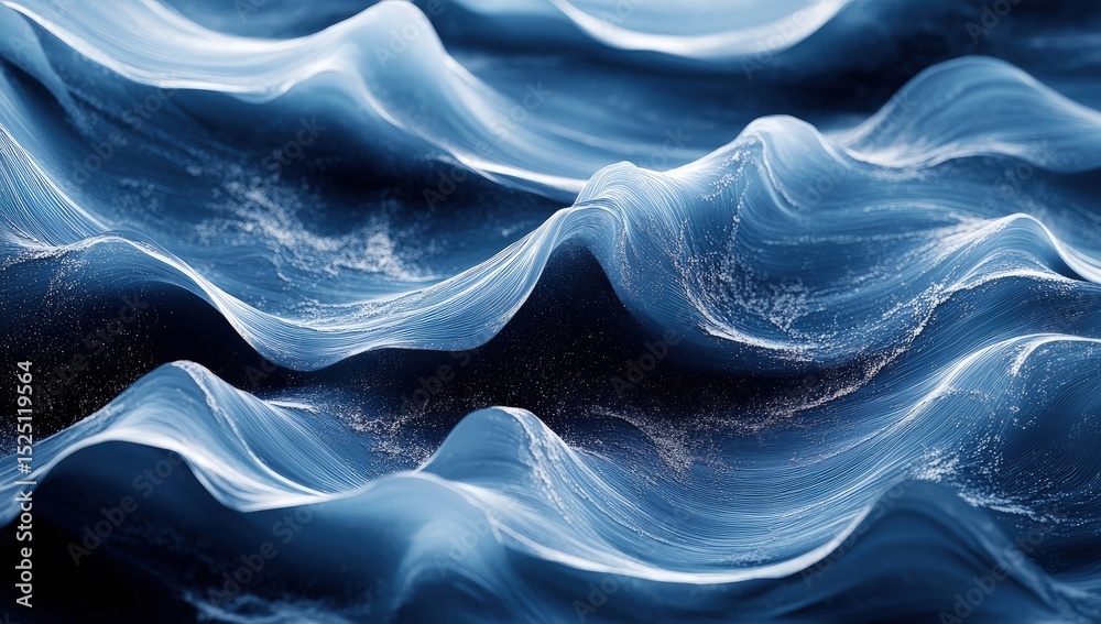 Obraz premium Abstract wavy dark blue water surface