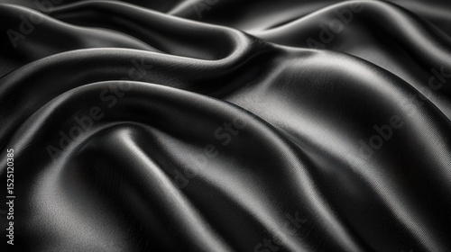 A velvety backdrop of deep, lustrous black silk satin, a canvas of luxury and sophistication, perfect for showcasing your creations or adding a touch of drama to your visuals  photo