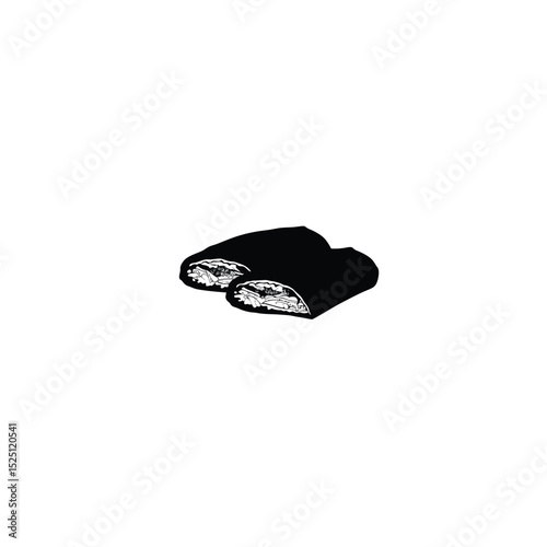 Silhouette of a sandwich roll with visible layers of fillings