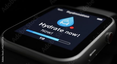 Smartwatch water hydration app display
