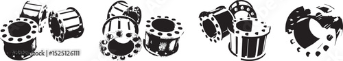3d flange vector silhouette