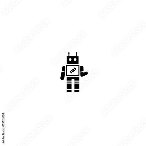 Stylized One Arm Up Robot Icon
