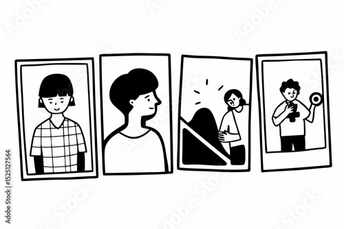 Four professional portraits clean cutout images