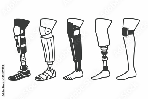 Prosthetic leg designs variety isolated cutouts