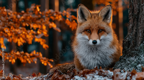 Red Fox Amidst Autumn Leaves A Serene Wildlife Portrait