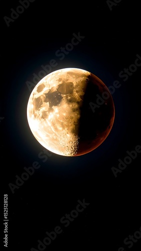 Partial Lunar Eclipse Night Sky.