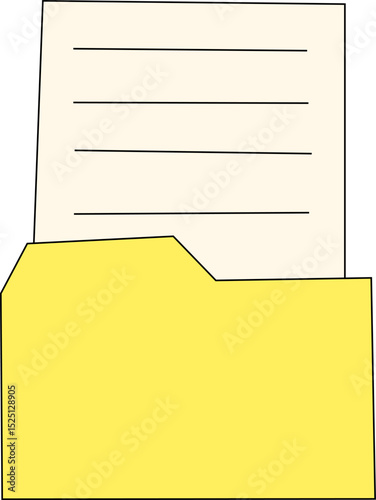 Flat Design Vector Icons of Yellow Folders with Files and Papers – Document Management and Organization Tools