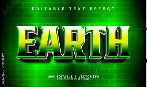 earth vector text effect with modern style design