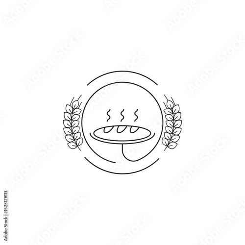 bread logo design line concept