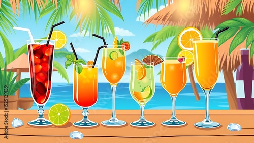 Tropical beach cocktails a delightful summer beverage collection