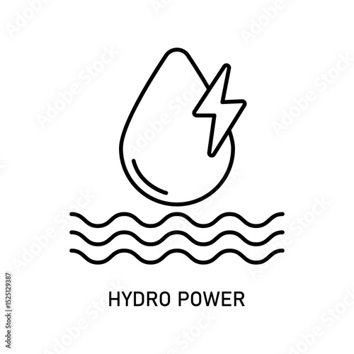 Icon a hydro power, isolated against a clean background.