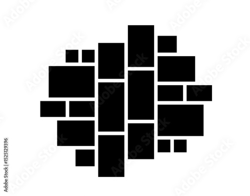 Black and White Irregular Grid Photo Collage Template for Multiple photos. blank college frame photo part or picture Vector mockup. frame. picture college. picture frames.