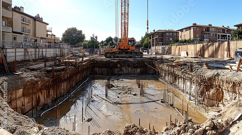 Construction site excavation