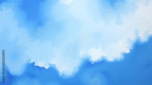 Abstract blue sky watercolor background image