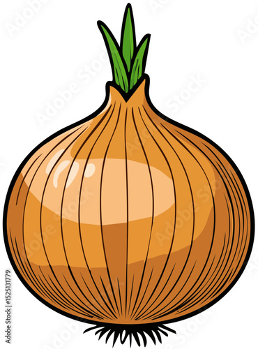 Golden Onion with Green Shoots