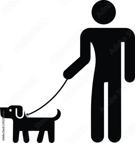Walking Man with Dog Icon – Motion Symbol Adobe Illustrator Artwork