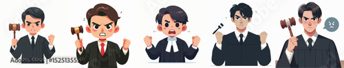 angry expression judge character vector