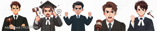 angry expression judge character vector