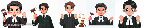 angry expression judge character vector