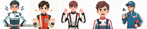 angry expression racer character vector