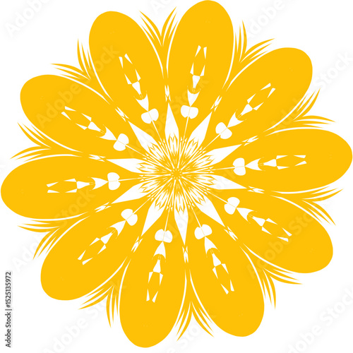 Yellow Floral Mandala
