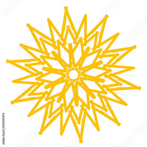 Golden Snowflake Ornament for Holiday Decorations and Celebrations
