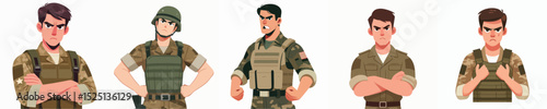 angry expression soldier character vector