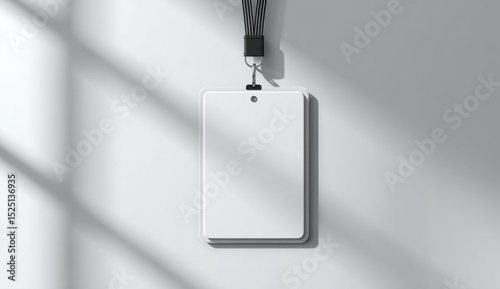 Blank id card badge with lanyard mockup