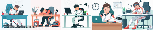vector racer sleeping on desk