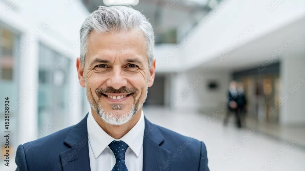 Confident Executive's Gaze: A portrait of a distinguished businessperson exudes confidence and approachability in a modern architectural setting. Confident Executive's Gaze: A portrait of a distinguished businessperson exudes confidence and approachability in a modern architectural setting.