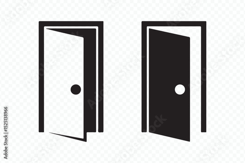 Open Door Icon Vector Entrance Exit Symbol