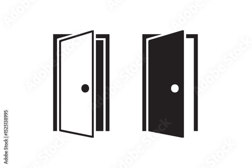 Minimalist Doorway Access Entry Graphic Set Vector
