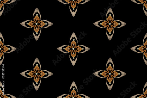 Seamless brown white  Ikat pattern with soft textile texture. Traditional ethnic design with modern elegance, perfect for fabric, textile printing, fashion design, home decor, and digital backgrounds.