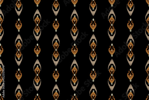 Seamless brown white  Ikat pattern with soft textile texture. Traditional ethnic design with modern elegance, perfect for fabric, textile printing, fashion design, home decor, and digital backgrounds.
