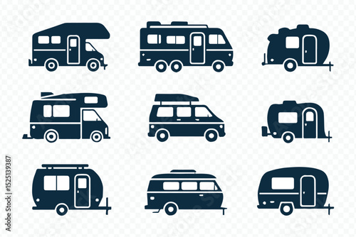 Camper Van Motorhome Travel Vector Collection