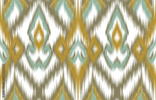 Geometric motif oriental ethnic pattern design.
ikat design for ethnic pattern boho seam fabric textile or native geometric and fabric ikat style vector wallpaper motif Illustrator.