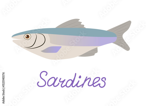 A Colorfully Stylized Illustration of Sardines Tailored for Culinary Use and Marketing Purposes