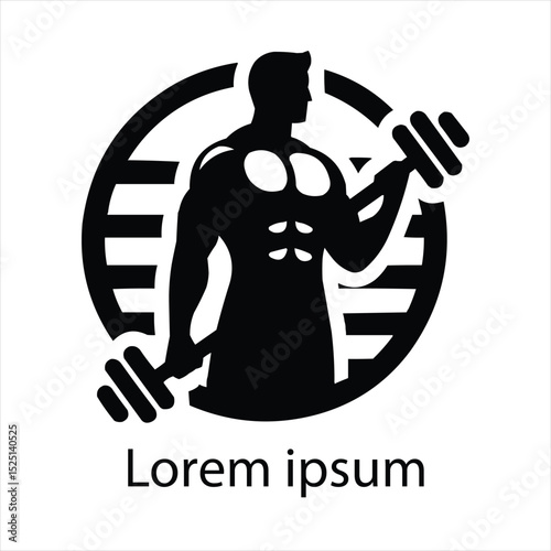 Flat design fitness logo template
