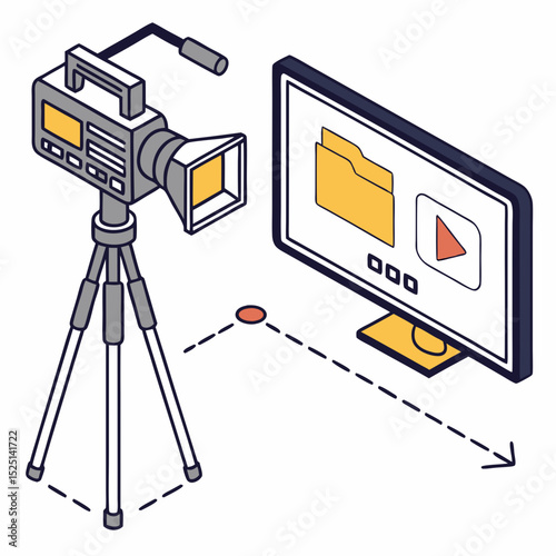 Video Production Equipment Camera, Tripod, and Monitor for Filmmaking