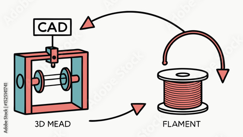 3D Printing Process CAD Design to Filament Extrusion