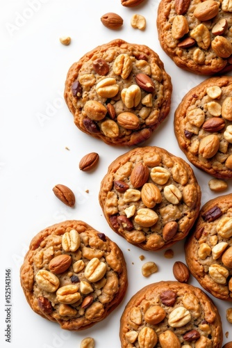 Delicious Baked Oatmeal Cookies with Nuts and Chocolate Chips